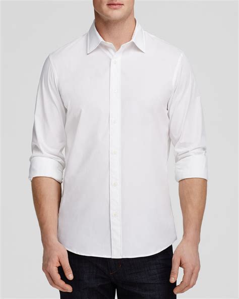 michael kors white men's shirt cotton|Michael Kors men's stretch shirt.